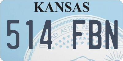 KS license plate 514FBN