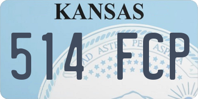 KS license plate 514FCP
