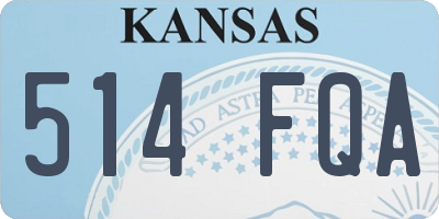 KS license plate 514FQA