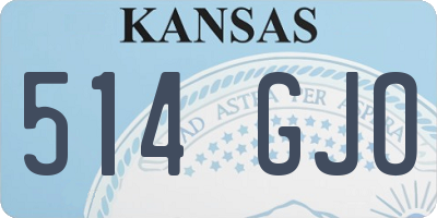 KS license plate 514GJO