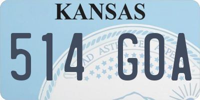 KS license plate 514GOA