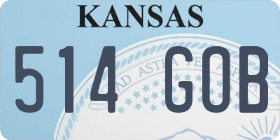 KS license plate 514GOB