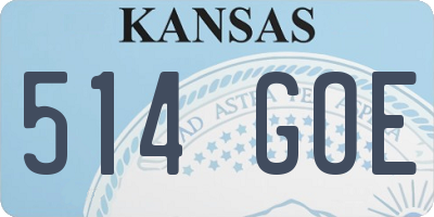 KS license plate 514GOE