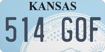 KS license plate 514GOF