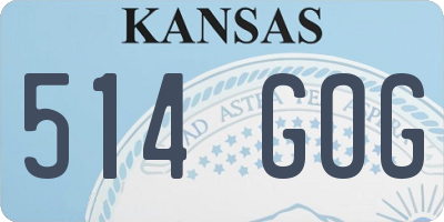 KS license plate 514GOG