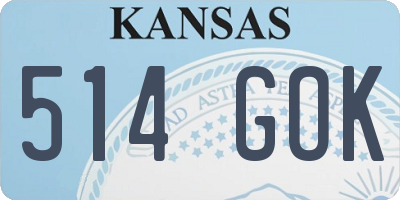KS license plate 514GOK