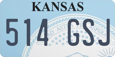 KS license plate 514GSJ