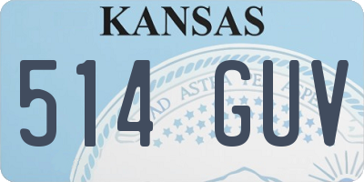 KS license plate 514GUV