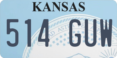 KS license plate 514GUW