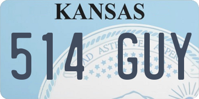KS license plate 514GUY