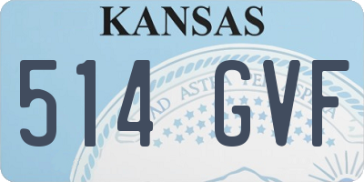 KS license plate 514GVF