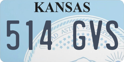 KS license plate 514GVS