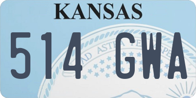 KS license plate 514GWA