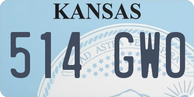 KS license plate 514GWO