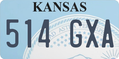 KS license plate 514GXA
