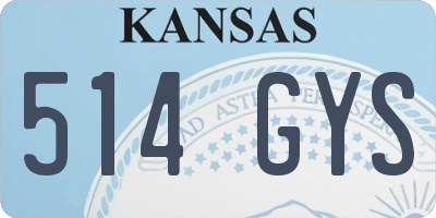 KS license plate 514GYS