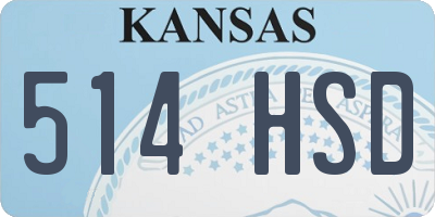 KS license plate 514HSD