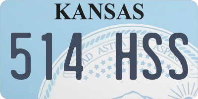 KS license plate 514HSS