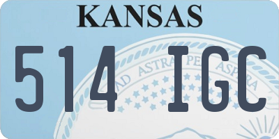KS license plate 514IGC