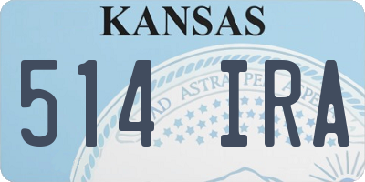 KS license plate 514IRA