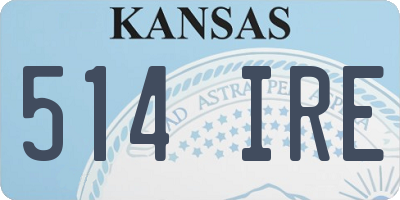 KS license plate 514IRE