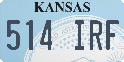 KS license plate 514IRF