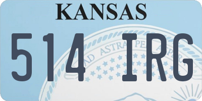 KS license plate 514IRG