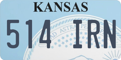 KS license plate 514IRN