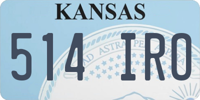 KS license plate 514IRO