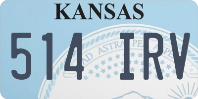 KS license plate 514IRV