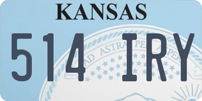 KS license plate 514IRY