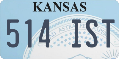 KS license plate 514IST