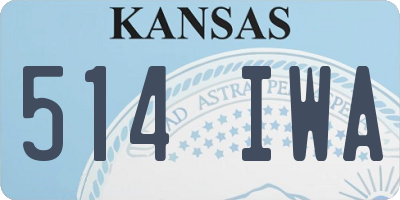 KS license plate 514IWA