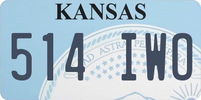 KS license plate 514IWO