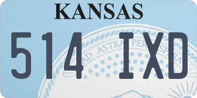 KS license plate 514IXD