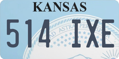 KS license plate 514IXE