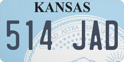 KS license plate 514JAD