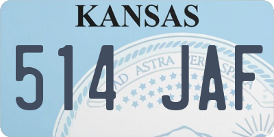KS license plate 514JAF