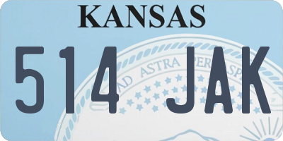 KS license plate 514JAK