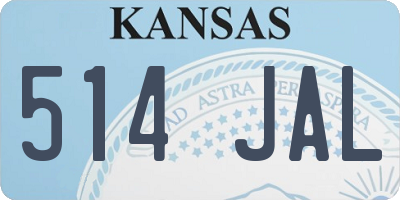 KS license plate 514JAL