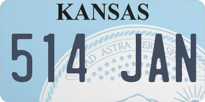 KS license plate 514JAN