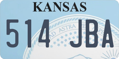 KS license plate 514JBA