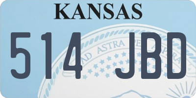 KS license plate 514JBD