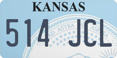 KS license plate 514JCL