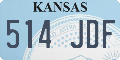 KS license plate 514JDF