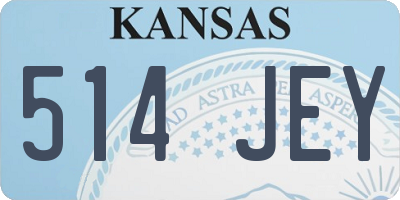 KS license plate 514JEY