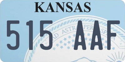 KS license plate 515AAF