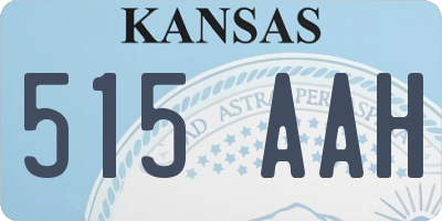 KS license plate 515AAH