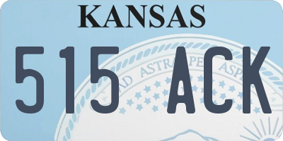KS license plate 515ACK