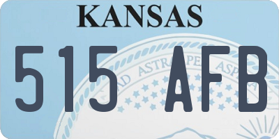 KS license plate 515AFB